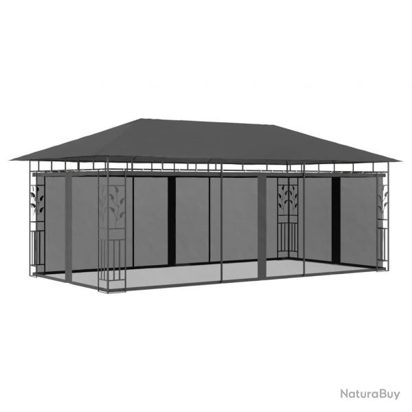 Belvdre avec moustiquaire 6x3x2,73 m Anthracite alsavelo
