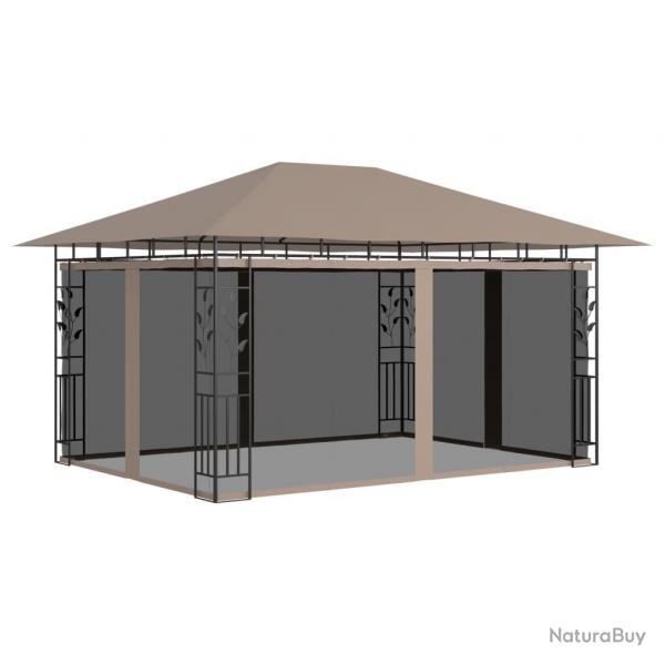 Belvdre avec moustiquaire 4x3x2,73 m Taupe 180 g/m alsavelo