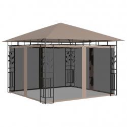 Belvédère avec moustiquaire 3x3x2,73 m Taupe 180 g/m² alsavelo