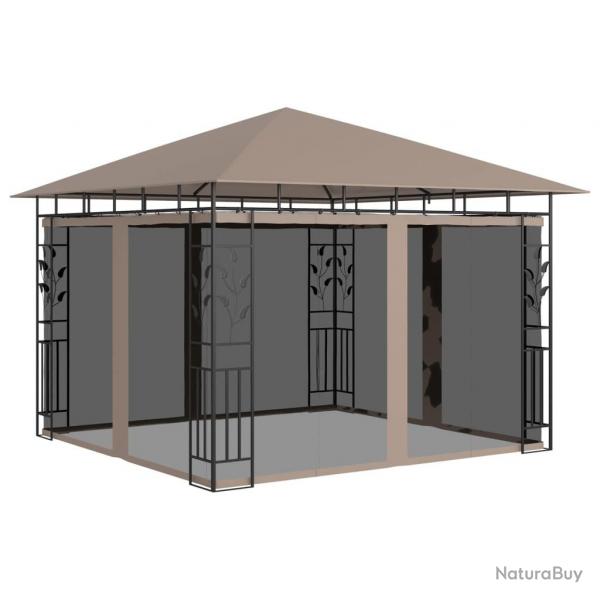 Belvdre avec moustiquaire 3x3x2,73 m Taupe 180 g/m alsavelo