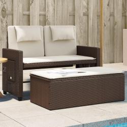 Banc inclinable de jardin avec coussins marron résine tressée alsavelo