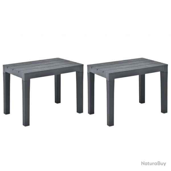 Bancs de jardin 2 pcs Anthracite Plastique alsavelo
