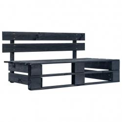 Banc palette de jardin Bois Noir alsavelo
