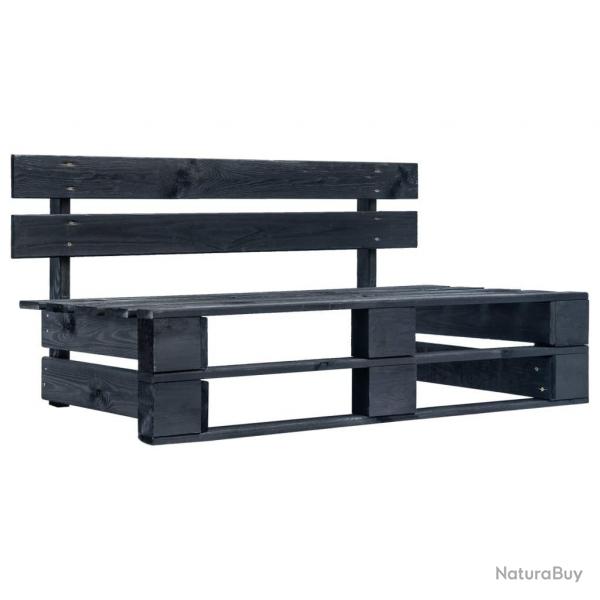 Banc palette de jardin Bois Noir alsavelo