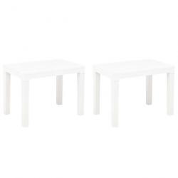 Bancs de jardin lot de 2 Blanc Plastique