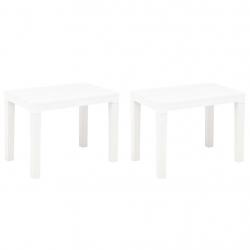 Bancs de jardin lot de 2 Blanc Plastique alsavelo