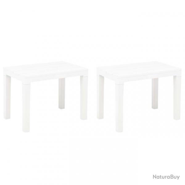 Bancs de jardin lot de 2 Blanc Plastique