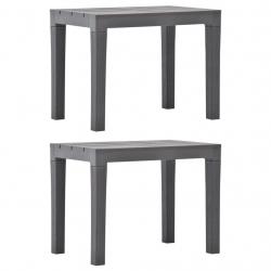 Bancs de jardin lot de 2 Moka Plastique alsavelo