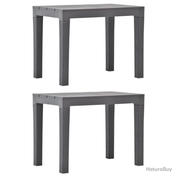 Bancs de jardin lot de 2 Moka Plastique alsavelo