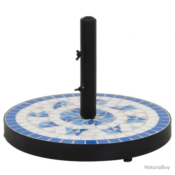 Base de parasol bleu et blanc rond 12 kg alsavelo