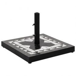 Base de parasol noir et blanc carré 12 kg alsavelo