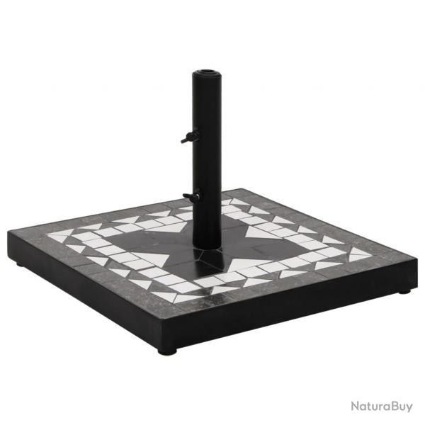Base de parasol noir et blanc carr 12 kg alsavelo