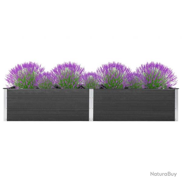 Lit surlev de jardin 200x100x54 cm WPC Gris alsavelo