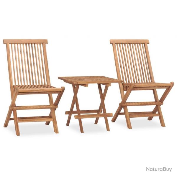 Ensemble  manger d'extrieur pliable 3 pcs bois de teck massif alsavelo
