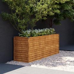 Lit surélevé de jardin 196x50x69 cm acier corten alsavelo