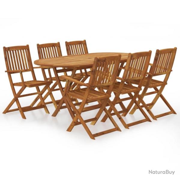 Ensemble  manger d'extrieur pliable 7pcs Bois d'acacia solide alsavelo