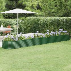 Lit surélevé de jardin Acier enduit de poudre 440x80x36 cm Vert alsavelo