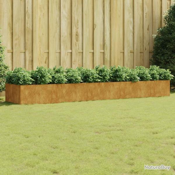 Lit surlev de jardin 360x80x40 cm acier corten alsavelo
