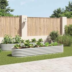 Lit surélevé de jardin 320x80x44 cm Acier galvanisé Argenté alsavelo