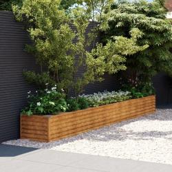 Lit surélevé de jardin 386x50x36 cm acier corten alsavelo