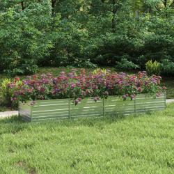 Lit surélevé de jardin 320x80x45 cm Acier galvanisé Argenté alsavelo