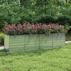 Lit surélevé de jardin 320x80x77 cm Acier galvanisé Argenté alsavelo