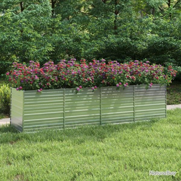 Lit surlev de jardin 320x80x77 cm Acier galvanis Argent alsavelo