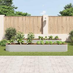 Lit surélevé de jardin 400x80x44 cm Acier galvanisé Argenté alsavelo