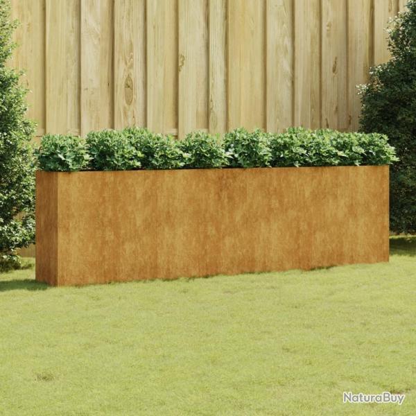 Lit surlev de jardin 280x40x80 cm acier corten alsavelo