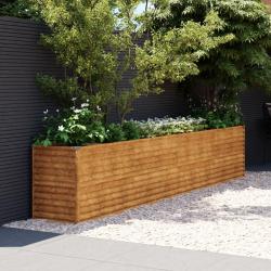 Lit surélevé de jardin 385x50x69 cm acier corten alsavelo