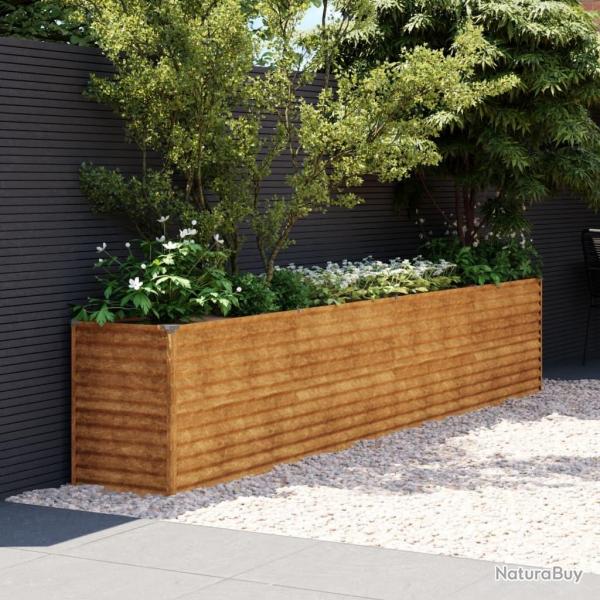 Lit surlev de jardin 385x50x69 cm acier corten alsavelo