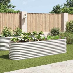 Lit surélevé de jardin 320x80x81 cm Acier galvanisé Argenté alsavelo
