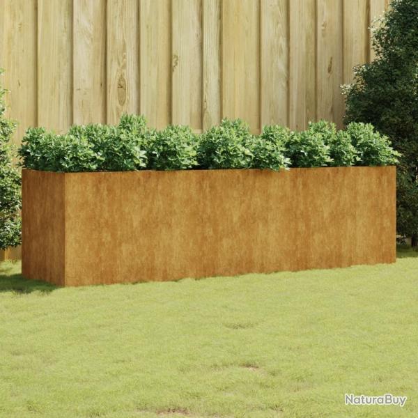 Lit surlev de jardin 280x80x80 cm acier corten alsavelo