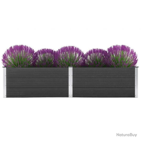 Lit surlev de jardin 250x100x54 cm WPC Gris alsavelo