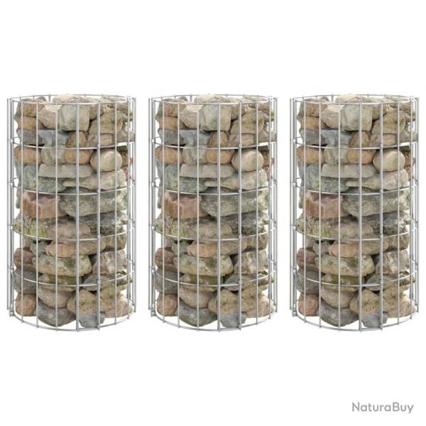 Lit surlev  gabion circulaire 3 pcs Acier galvanis 30x50cm alsavelo