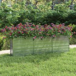 Lit surélevé de jardin 240x40x77 cm Acier galvanisé Argenté alsavelo