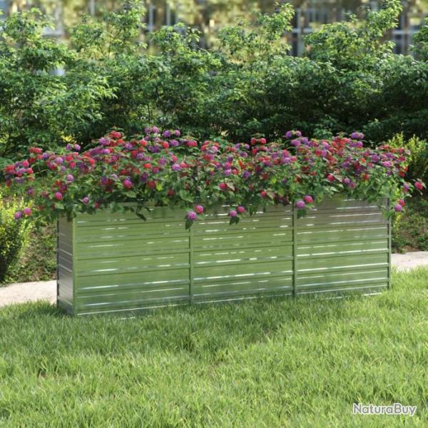 Lit surlev de jardin 240x40x77 cm Acier galvanis Argent