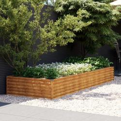Lit surélevé de jardin 291x100x36 cm acier corten alsavelo