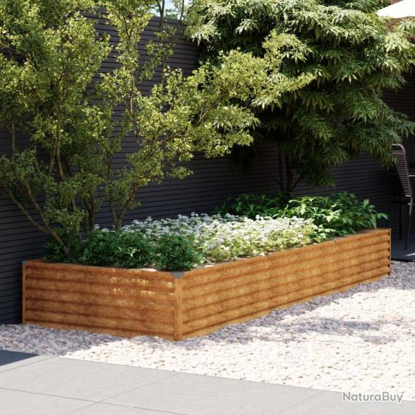 Lit surlev de jardin 291x100x36 cm acier corten alsavelo