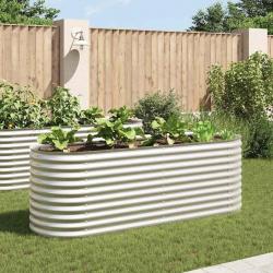 Lit surélevé de jardin 240x80x81 cm Acier galvanisé Argenté alsavelo