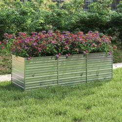 Lit surélevé de jardin 240x80x77 cm Acier galvanisé Argenté alsavelo