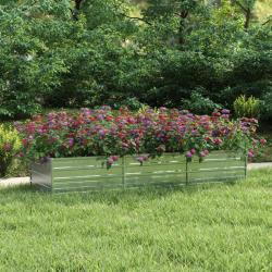 Lit surélevé de jardin 240x80x45 cm Acier galvanisé Argenté alsavelo