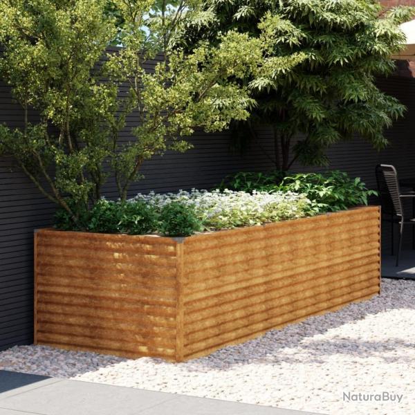 Lit surlev de jardin 290x100x69 cm acier corten alsavelo