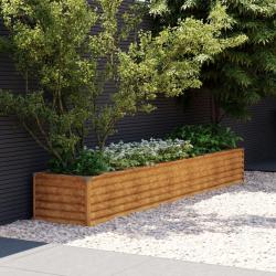 Lit surélevé de jardin 291x50x36 cm acier corten alsavelo