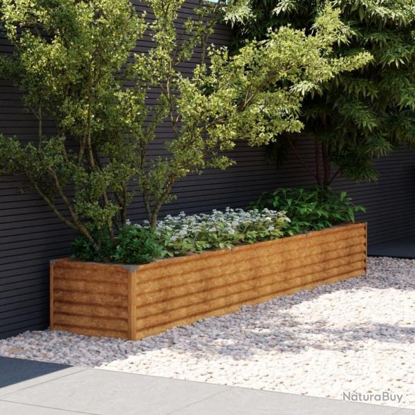 Lit surlev de jardin 291x50x36 cm acier corten alsavelo