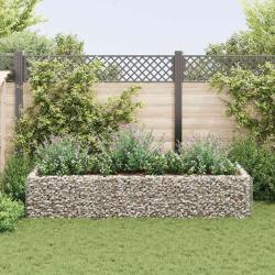 Lit surélevé à gabion Acier 270x90x50 cm alsavelo