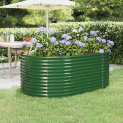 Lit surélevé de jardin Acier enduit de poudre 175x100x68cm Vert alsavelo