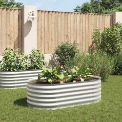 Lit surélevé de jardin 160x80x44 cm Acier galvanisé Argenté alsavelo