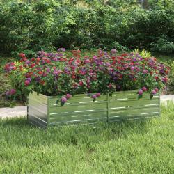 Lit surélevé de jardin 160x80x45 cm Acier galvanisé Argenté alsavelo