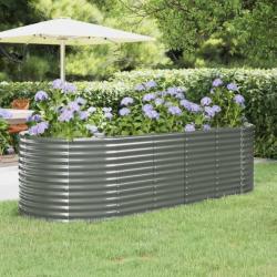 Lit surélevé de jardin Acier enduit de poudre 249x100x68cm gris